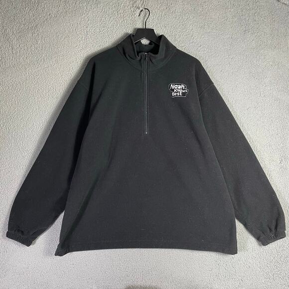 Noah Show Set Fleece Pullover 2XL Black Quarter Zip Embroidered Logo Sweater - Picture 2 of 8